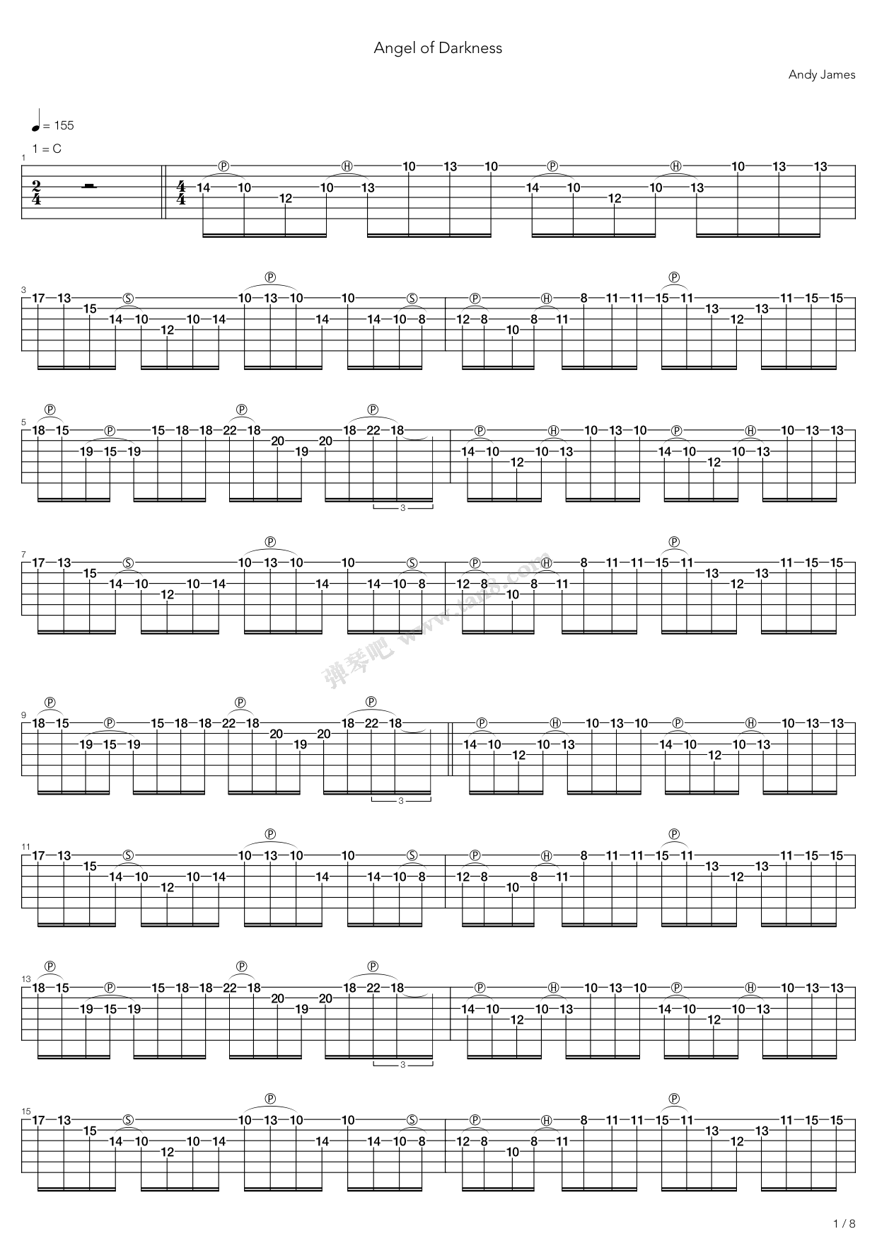 《Angel Of Darkness》吉他谱-C大调音乐网