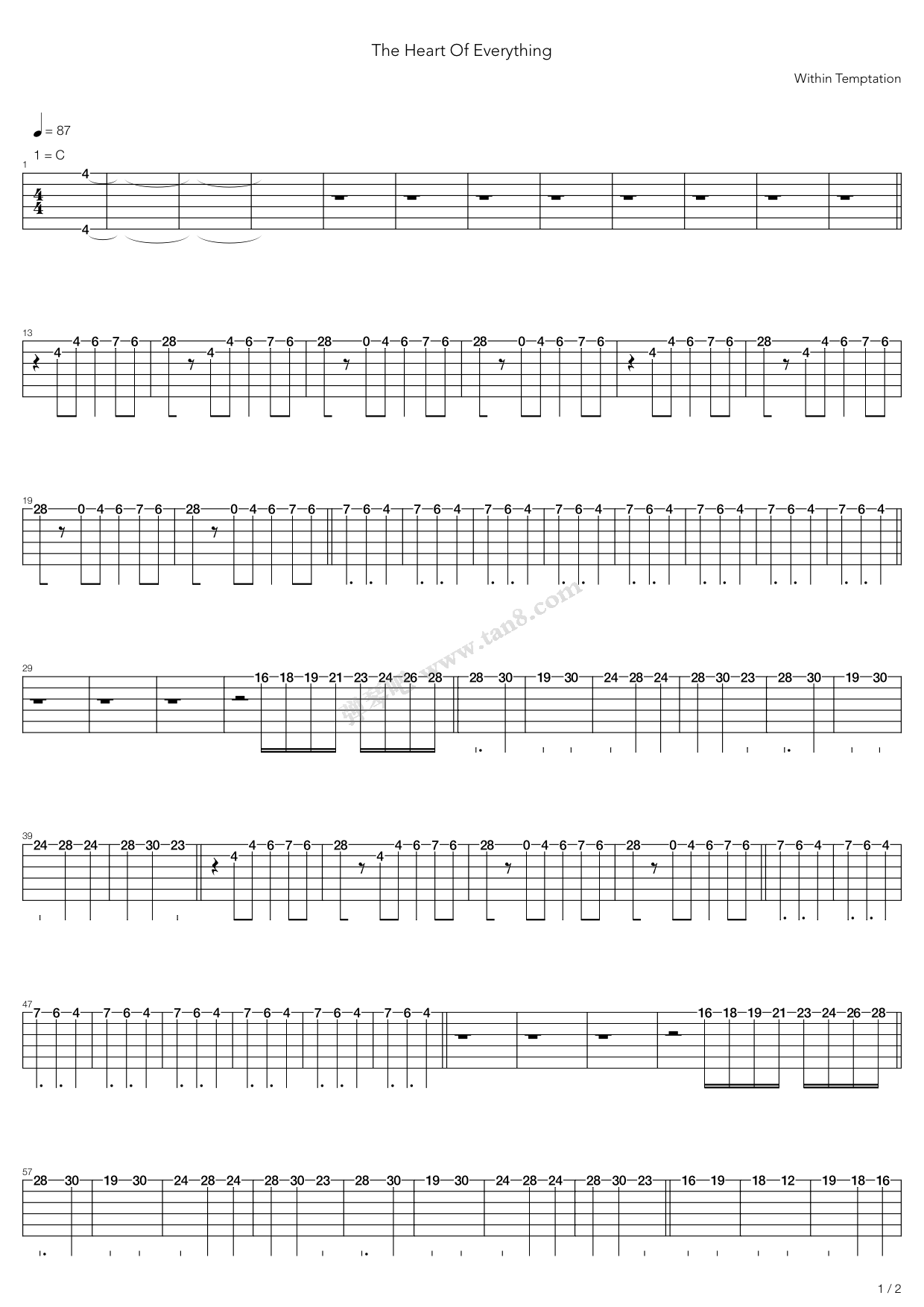 《The Heart Of Everything》吉他谱-C大调音乐网