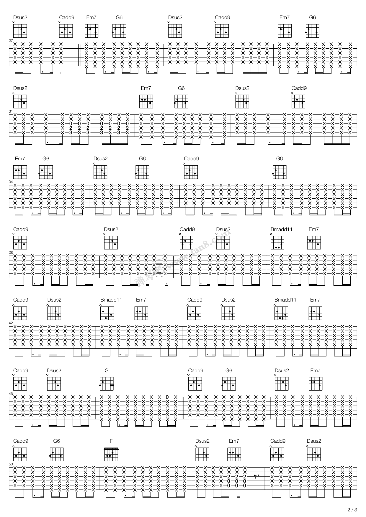 《Namida Iro(眼泪的颜色)》吉他谱-C大调音乐网