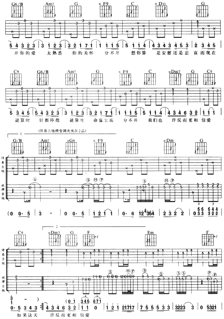 《忽然之间》吉他谱-C大调音乐网