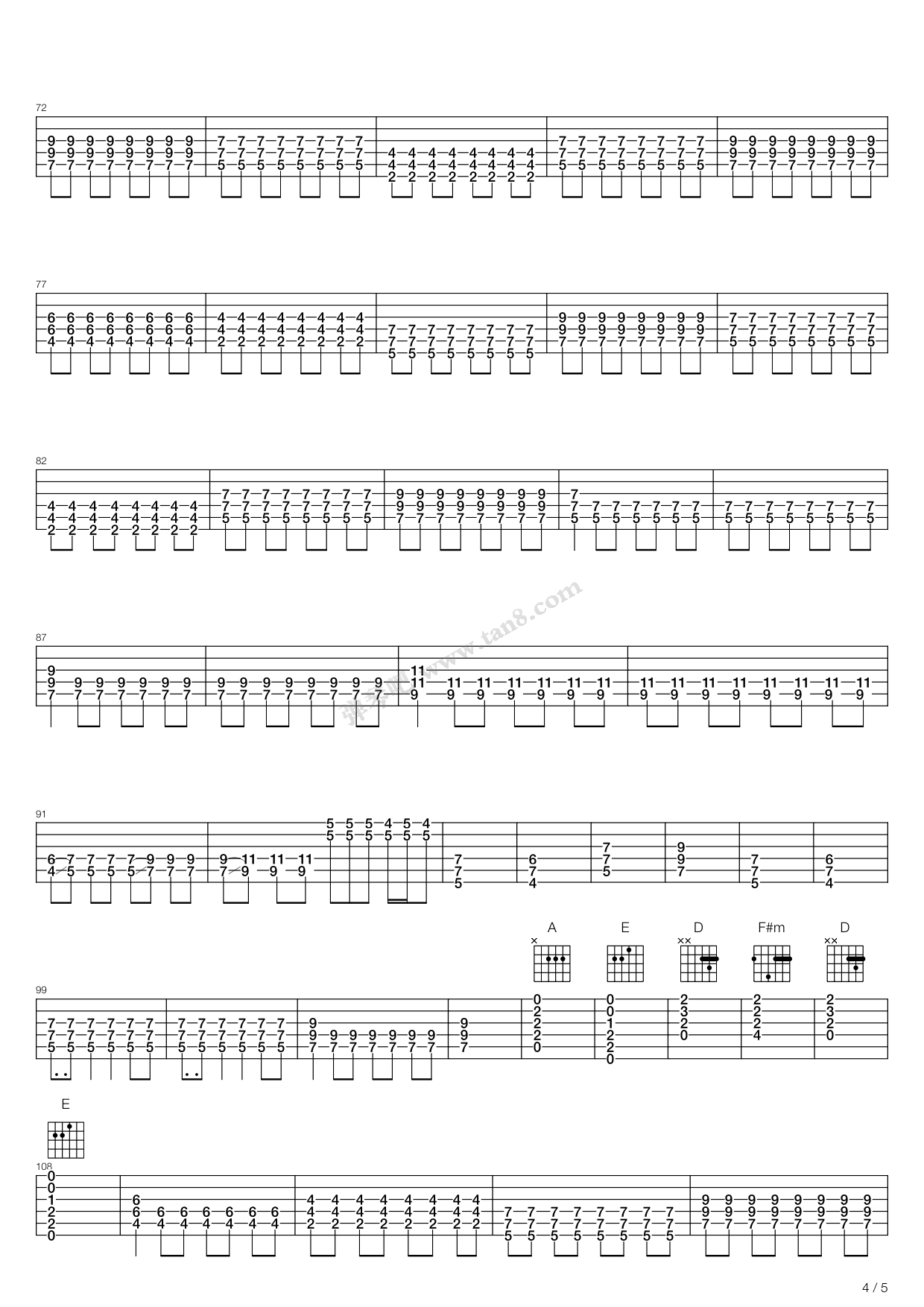 《银色海鸥》吉他谱-C大调音乐网