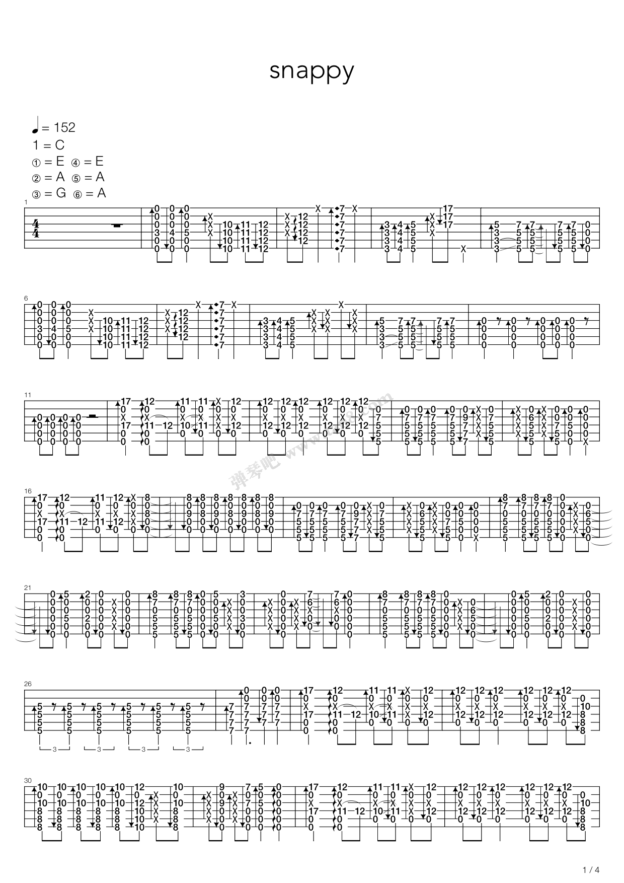 《Snappy（10th Anniversary ）》吉他谱-C大调音乐网