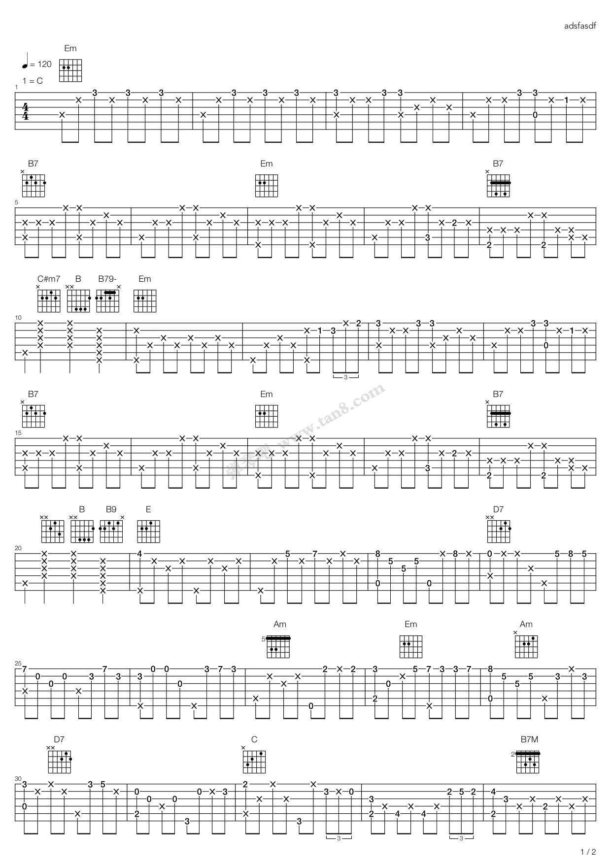 《Love Story(爱情故事)》吉他谱-C大调音乐网