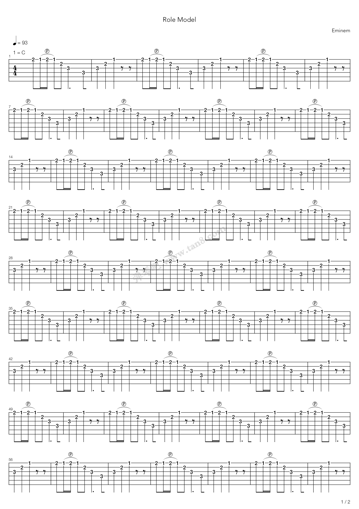 《Role Model》吉他谱-C大调音乐网