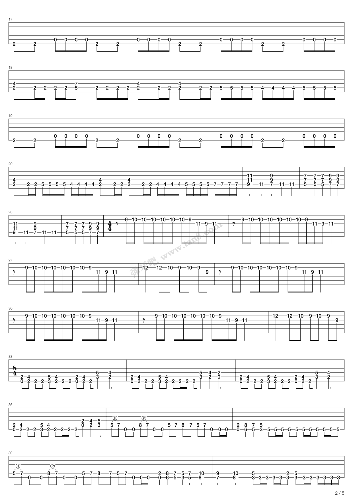 《Somewhere Out In Space》吉他谱-C大调音乐网