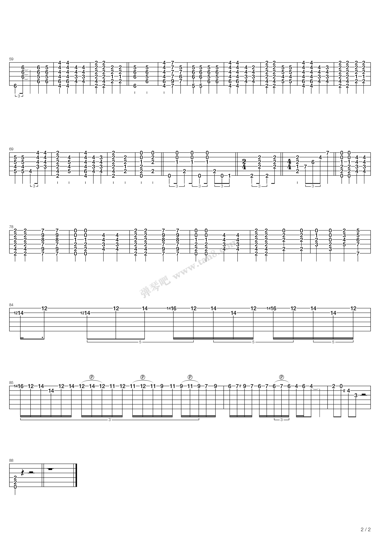 《Over The Rainbow》吉他谱-C大调音乐网