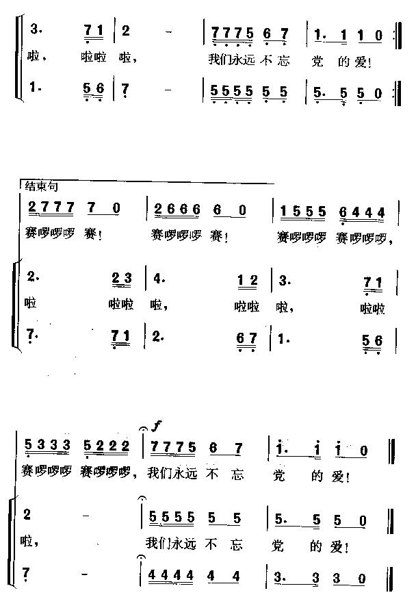 《我们不忘党的爱-少儿歌曲(简谱)》吉他谱-C大调音乐网