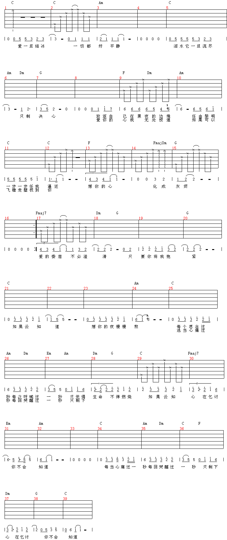 如果云知道-认证谱-C大调音乐网