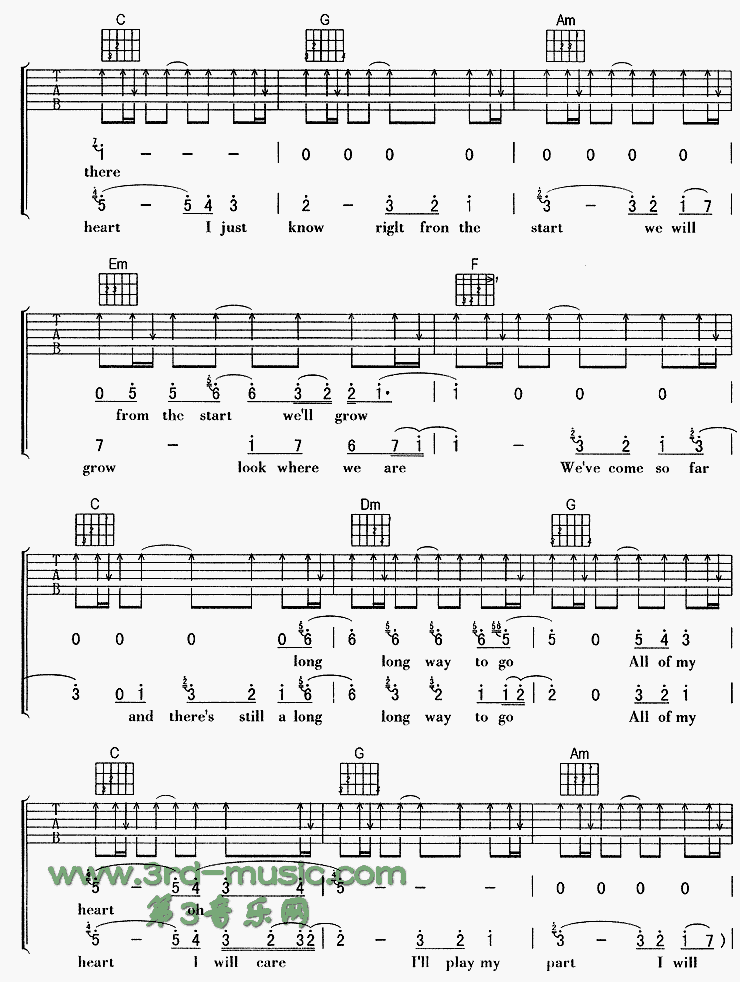 《We Will Get There》吉他谱-C大调音乐网