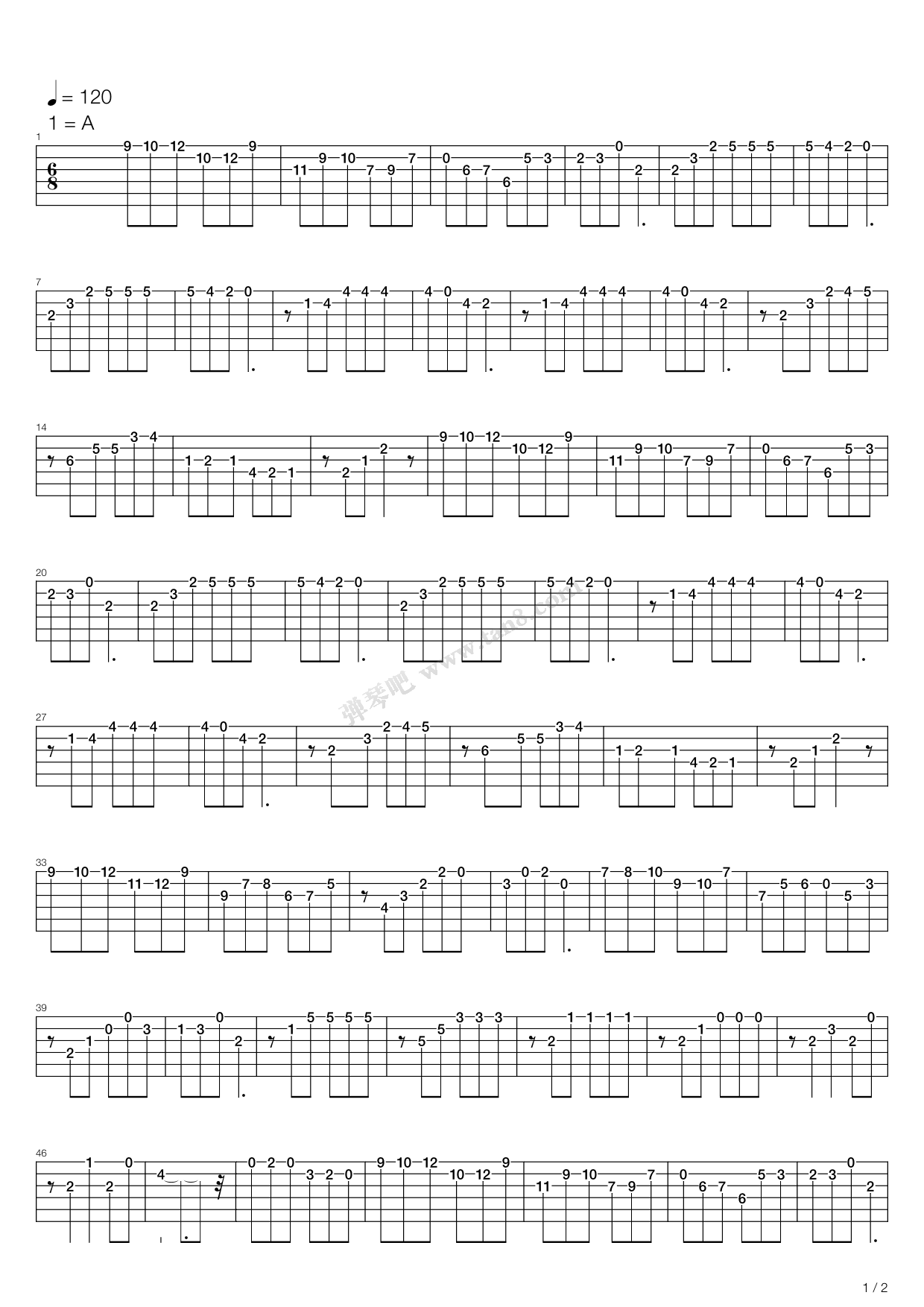 《卡尔卡西练习曲 - 18》吉他谱-C大调音乐网