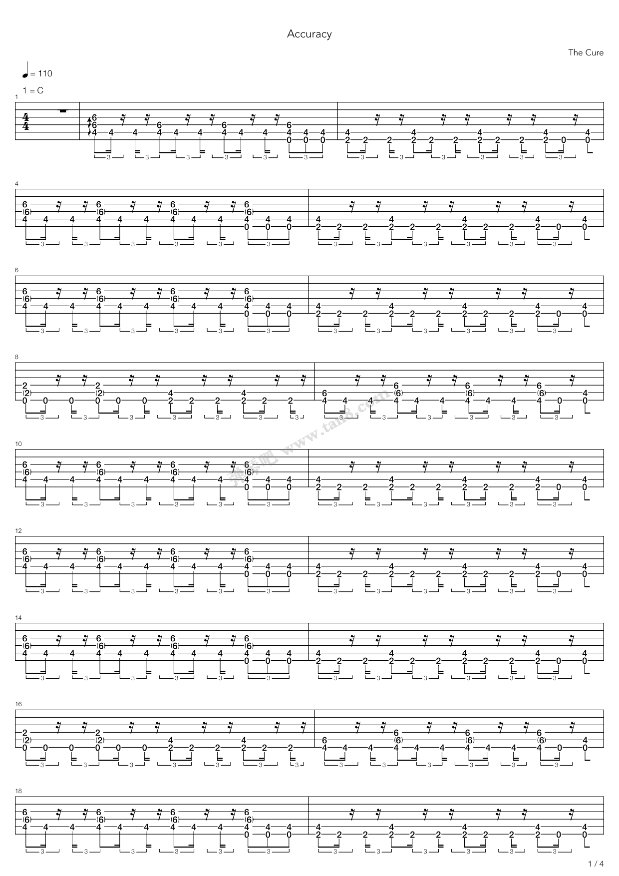 《Accuracy》吉他谱-C大调音乐网