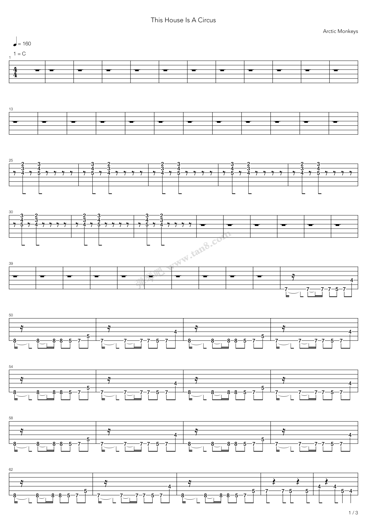 《This House Is A Circus》吉他谱-C大调音乐网