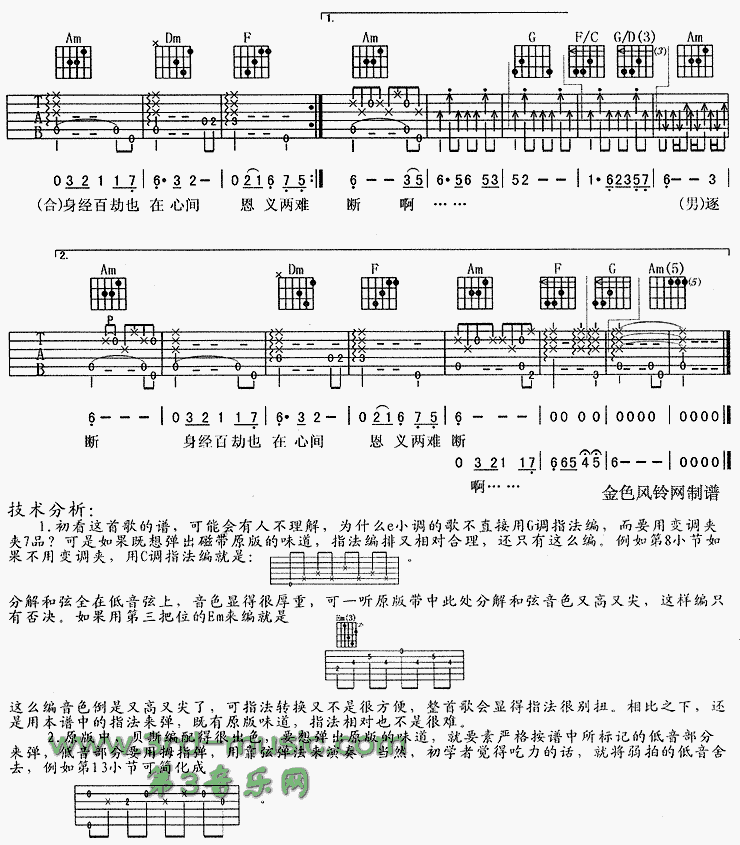 《铁血丹心(83版《射雕英雄传》主题歌、粤语)》吉他谱-C大调音乐网
