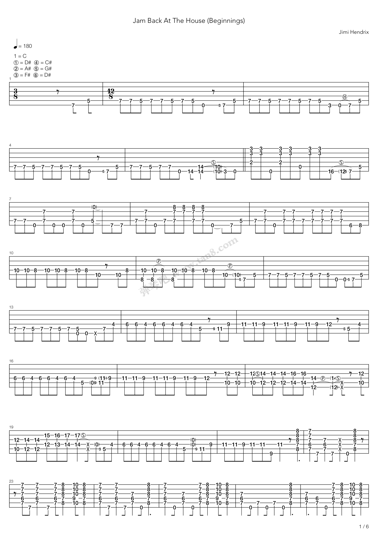 《Jam Back At The House Beginnings》吉他谱-C大调音乐网