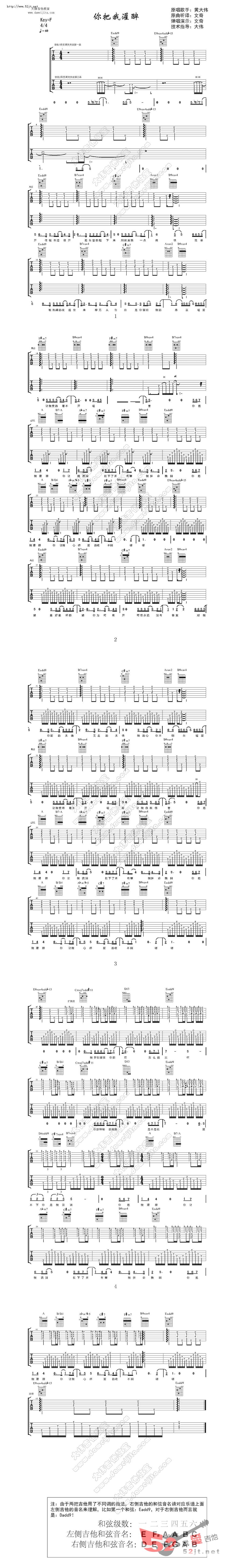 《你把我灌醉教学吉他谱视频》吉他谱-C大调音乐网
