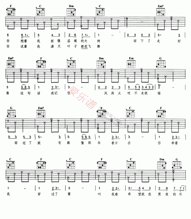 《蔡淳佳 《陪你看日出》》吉他谱-C大调音乐网
