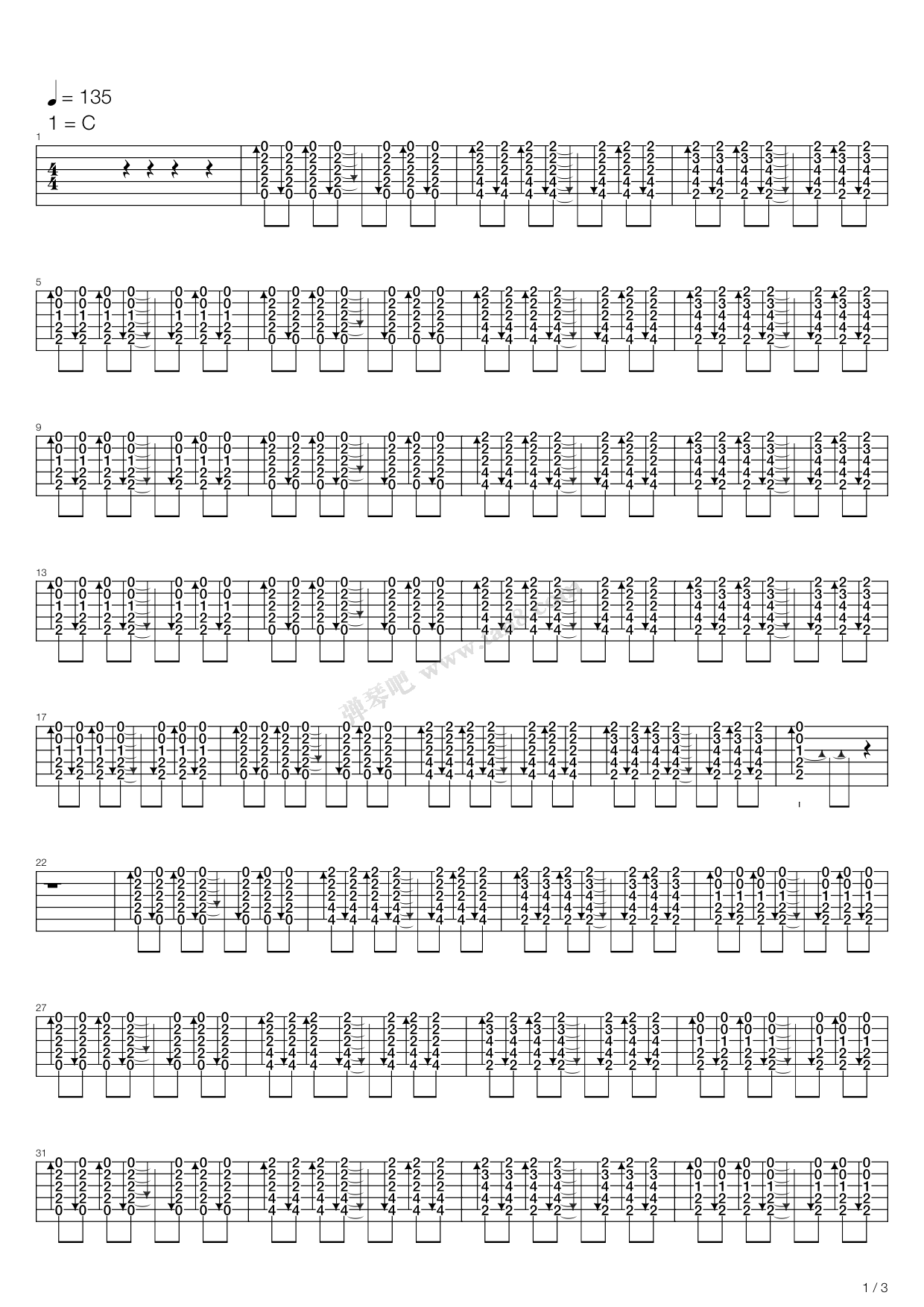 《爱情》吉他谱-C大调音乐网