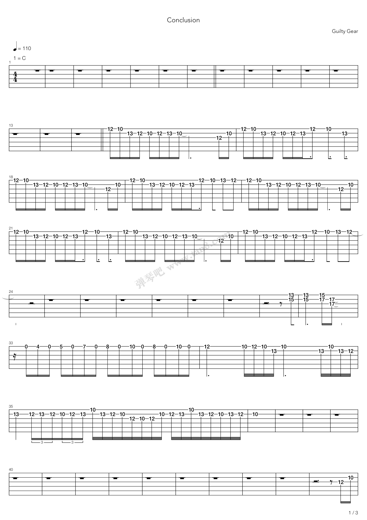 《Conclusion》吉他谱-C大调音乐网