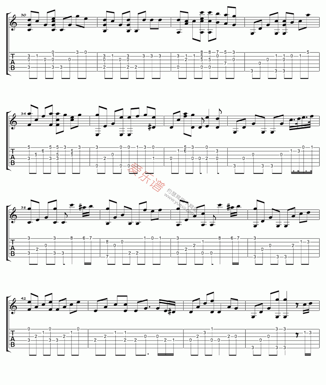 《周笔畅《笔记(指弹版)》》吉他谱-C大调音乐网