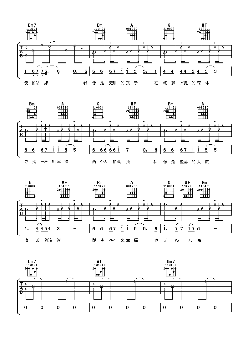 陈楚生 寻找吉他谱-C大调音乐网