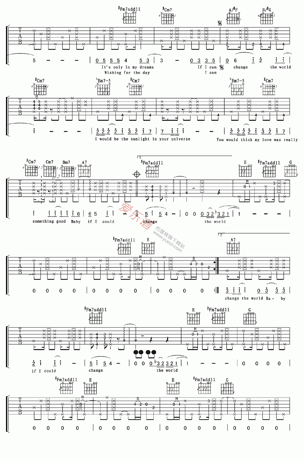 《Eric Clapton《Change the world》》吉他谱-C大调音乐网