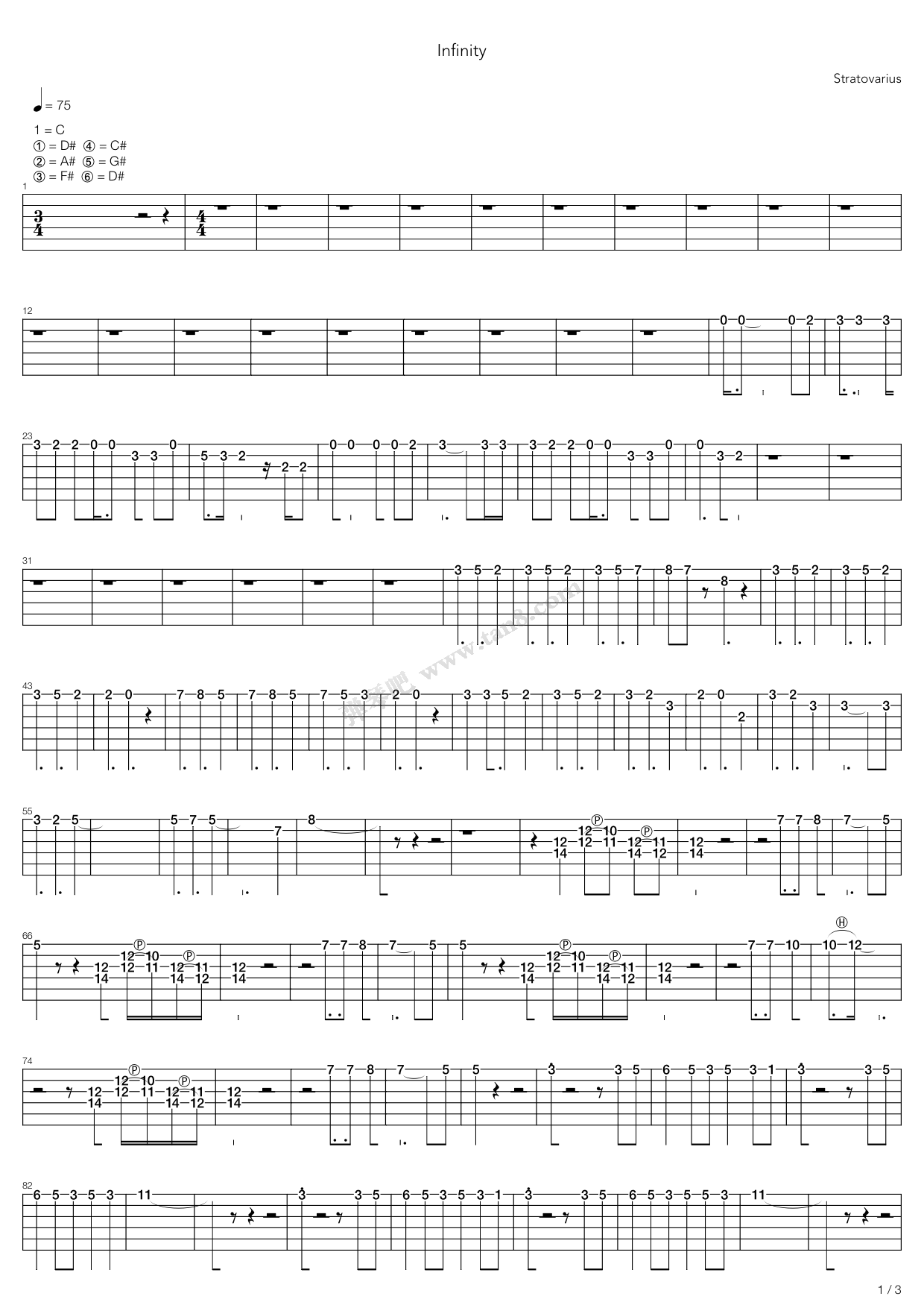 《Infinity》吉他谱-C大调音乐网