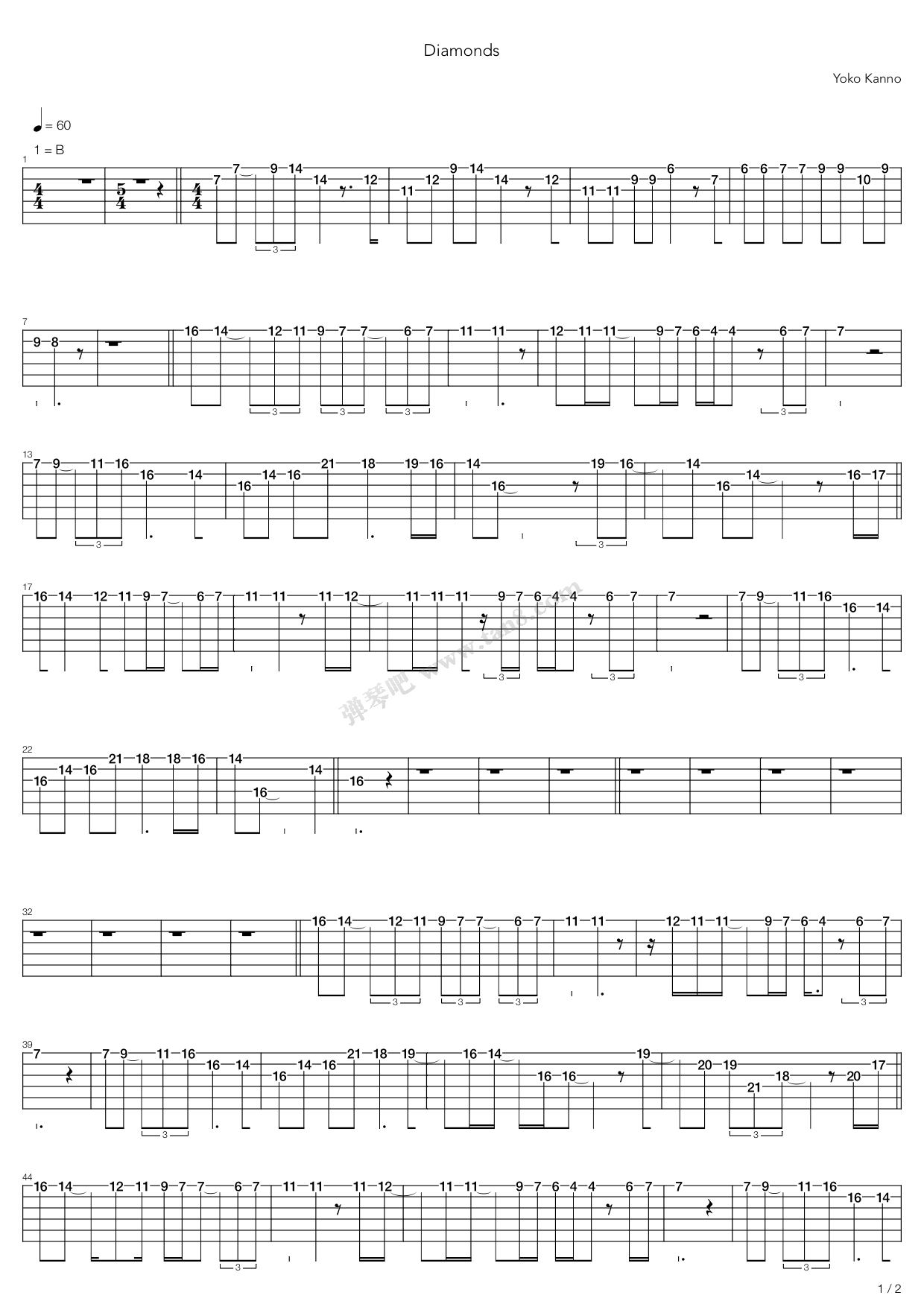 《Diamonds》吉他谱-C大调音乐网