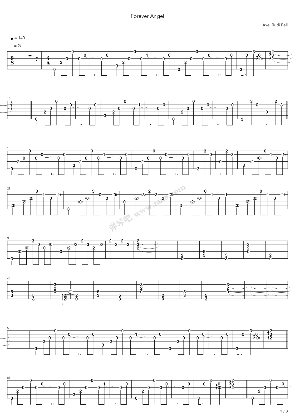 《Forever Angel》吉他谱-C大调音乐网