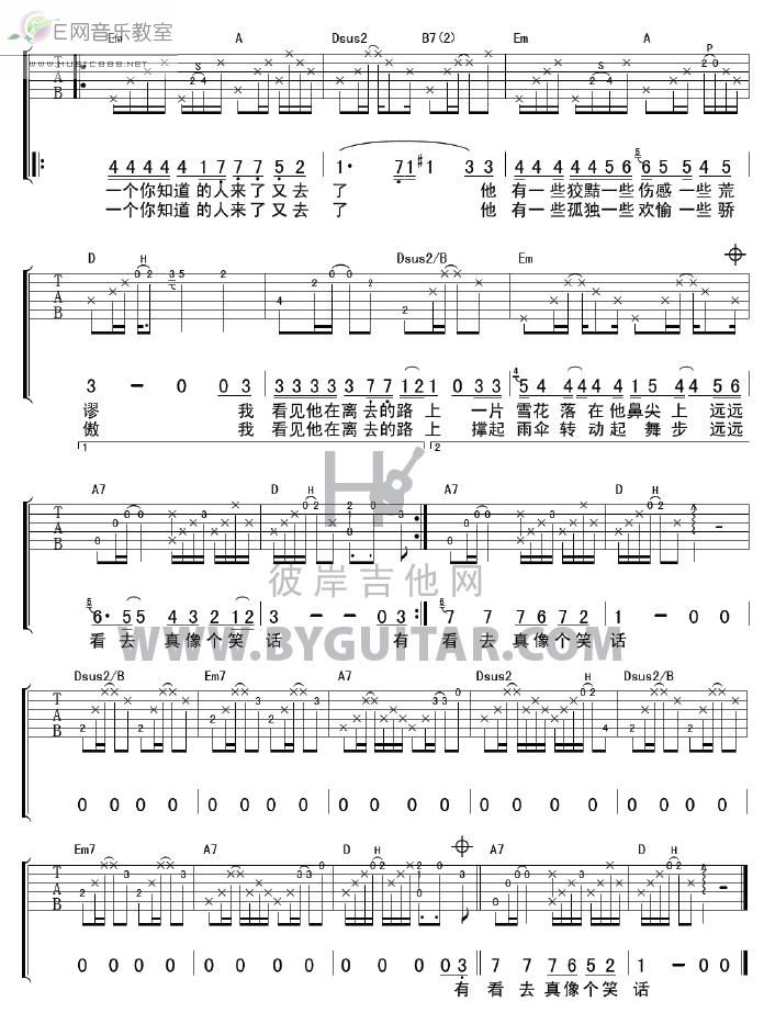《有一个你知道的人来了又去了-钟立风(吉他谱)》吉他谱-C大调音乐网