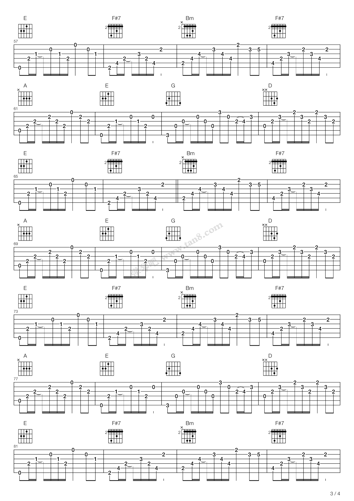 《加州旅馆Hotel California（D调双吉他版）》吉他谱-C大调音乐网