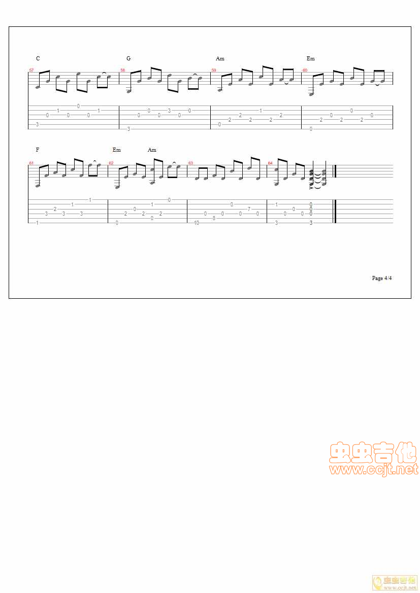 《不知不觉JPG》吉他谱-C大调音乐网
