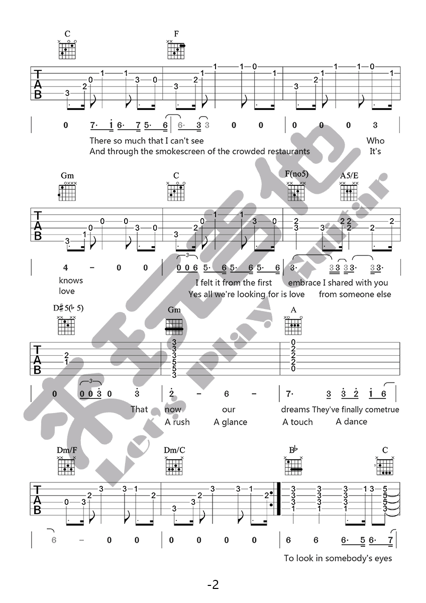 《city of stars吉他谱_《爱乐之城》主题曲_吉他弹唱》吉他谱-C大调音乐网