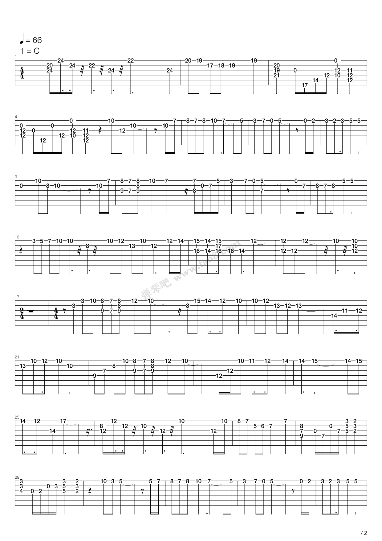 《我的野蛮女友 - I believe》吉他谱-C大调音乐网