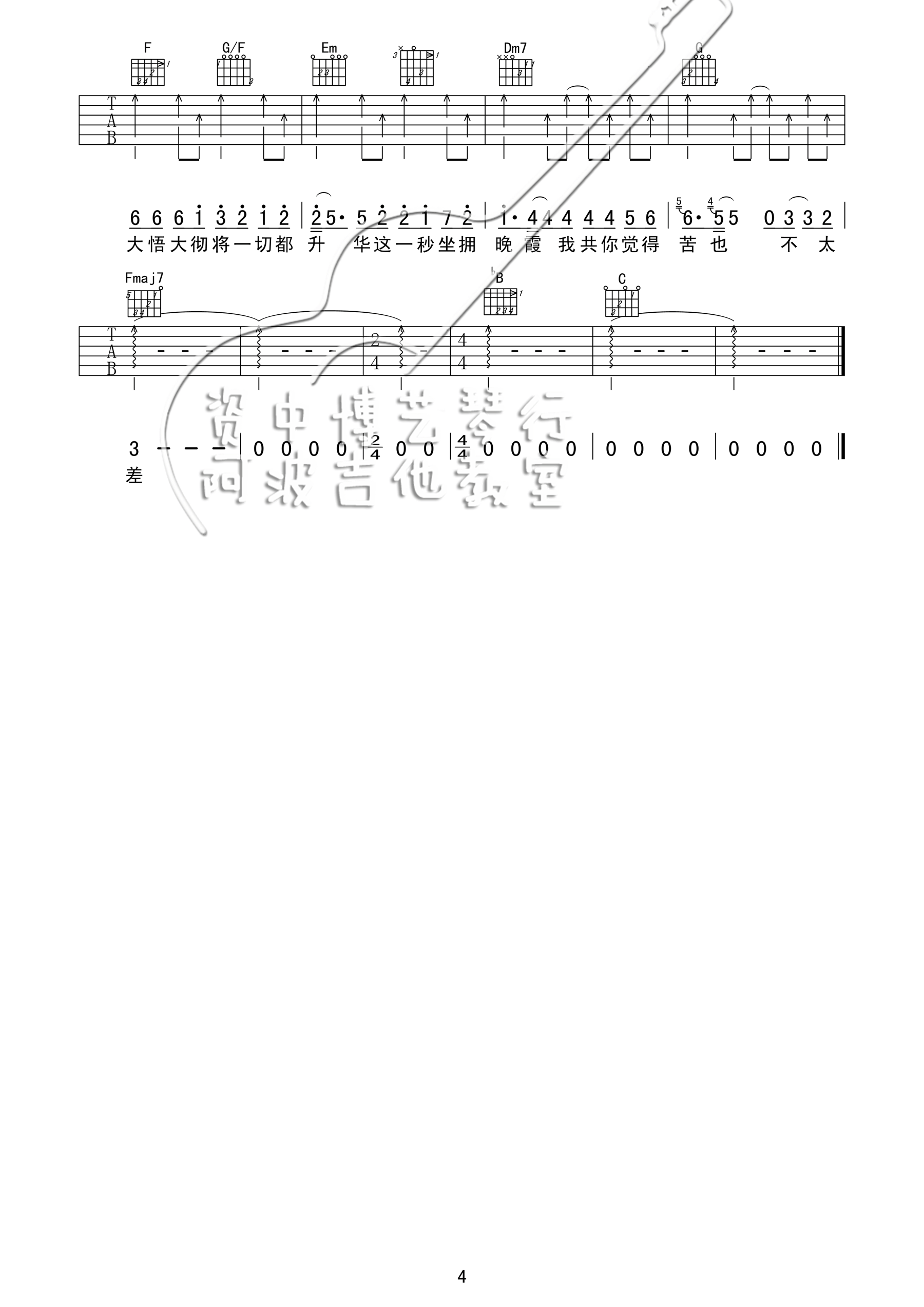 《《苦瓜》吉他谱_陈奕迅_《苦瓜》C调六线谱》吉他谱-C大调音乐网