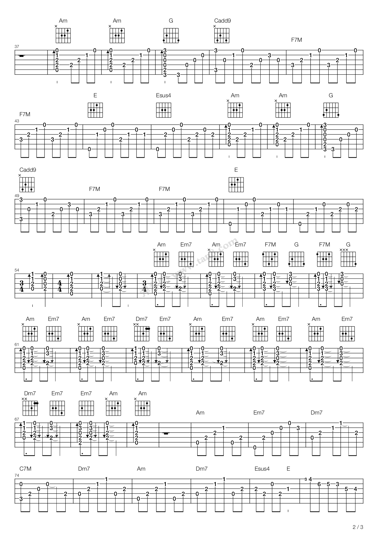 《火柴天堂》吉他谱-C大调音乐网