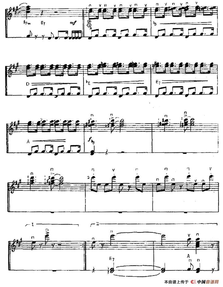 《追捕（同名日本电影插曲）》吉他谱-C大调音乐网