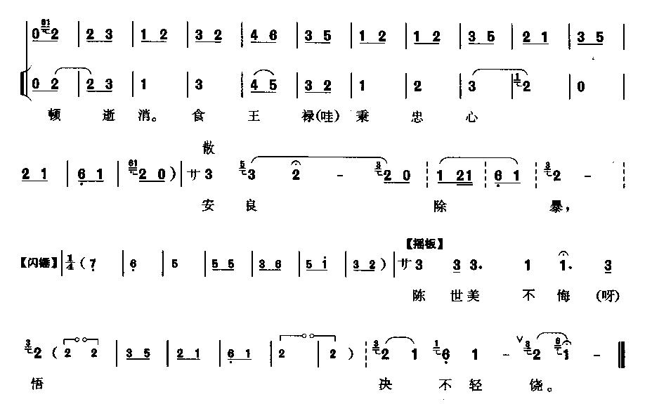 《陈州府放粮归万民欢笑-包拯唱段(京剧简谱)》吉他谱-C大调音乐网