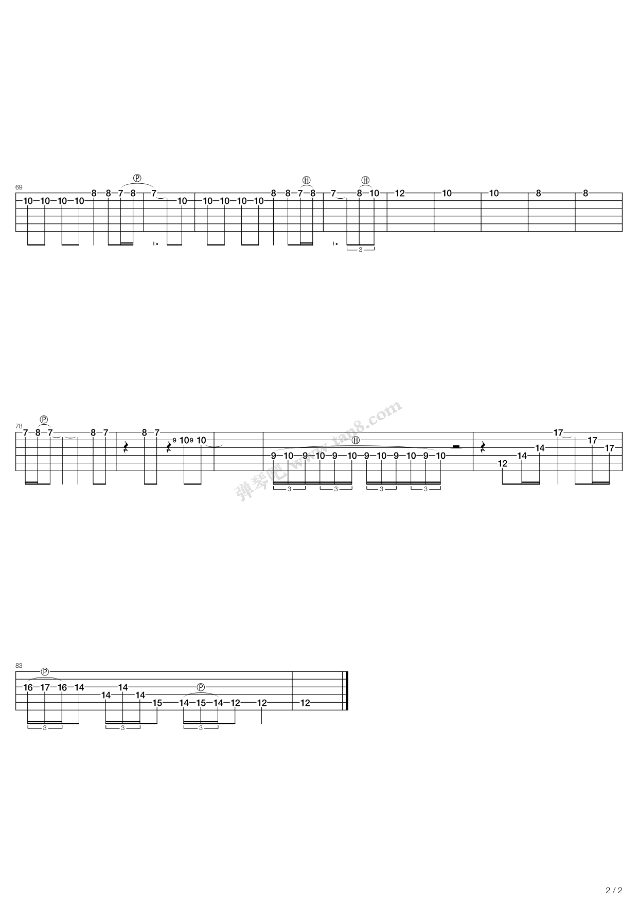 《Tears》吉他谱-C大调音乐网