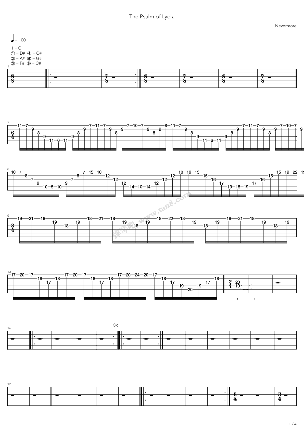 《Psalm Of Lydia》吉他谱-C大调音乐网