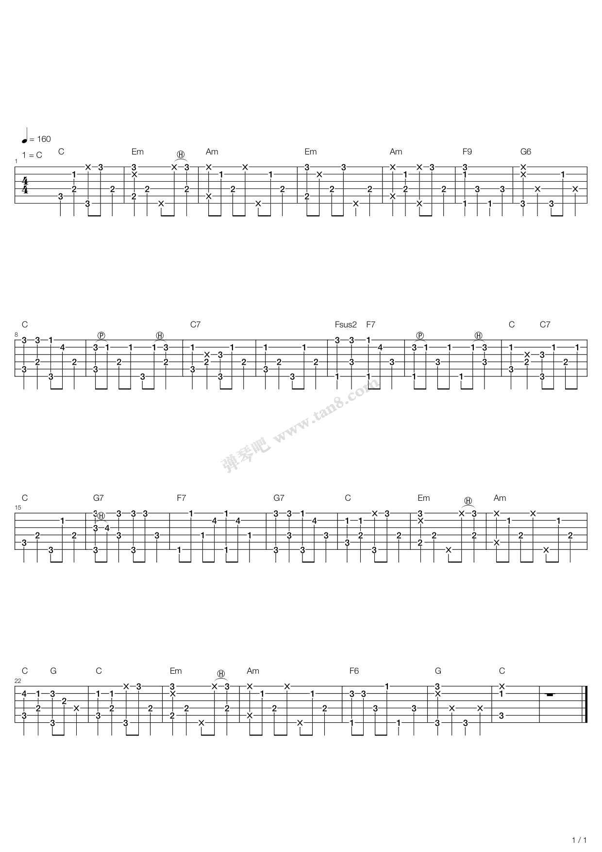 《Beatles (The)披头士乐队 - Can't Buy Me Love》吉他谱-C大调音乐网