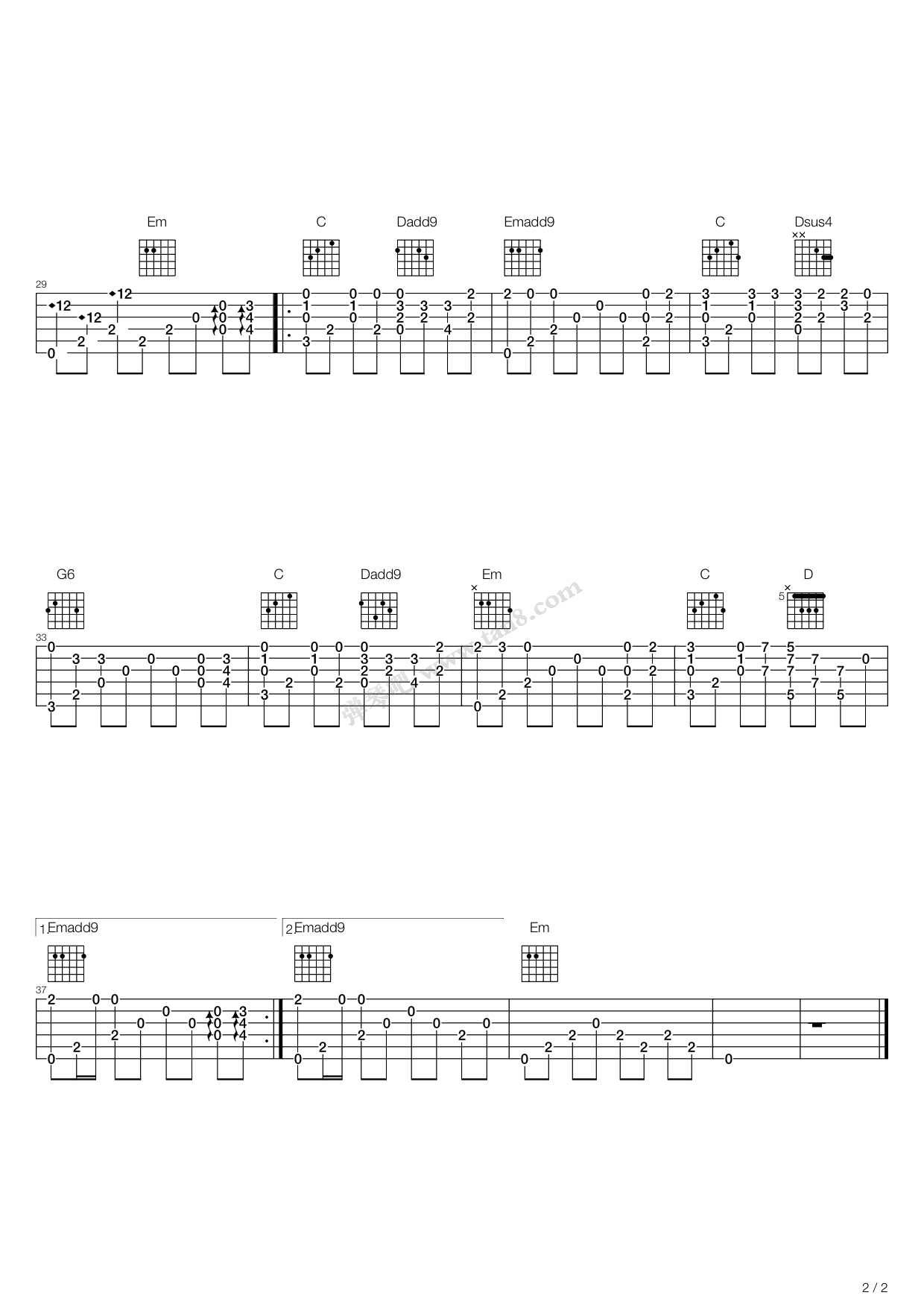 《海角七号 - 插曲 1945那年》吉他谱-C大调音乐网