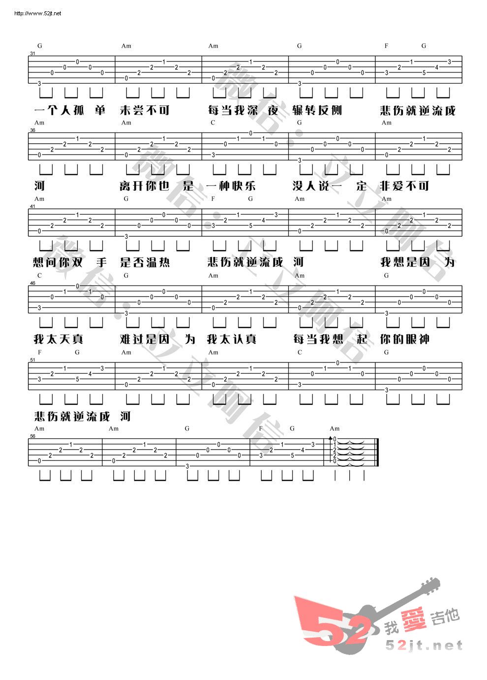 《逆流成河 视频教学吉他谱视频》吉他谱-C大调音乐网