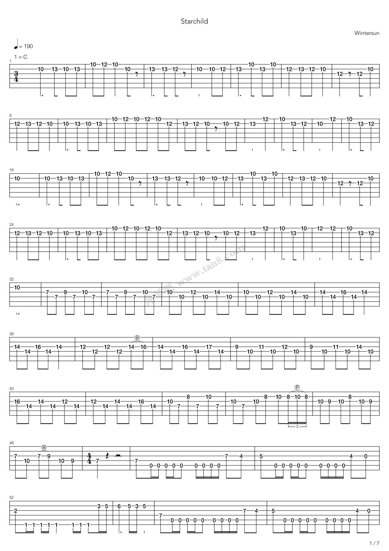 《Starchild》吉他谱-C大调音乐网