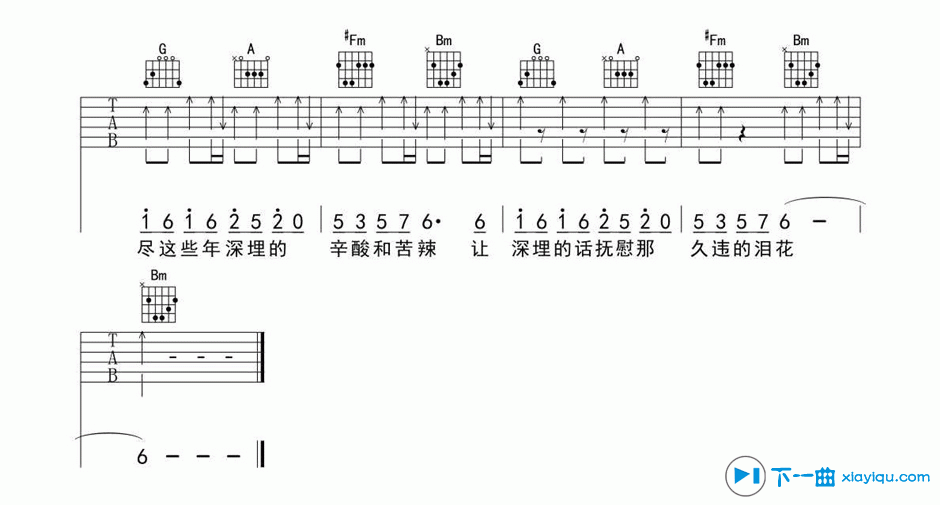 《兄弟抱一下吉他谱D调_兄弟抱一下吉他六线谱》吉他谱-C大调音乐网