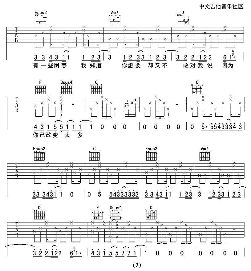 《陈绮贞《下个星期去英国》C调吉他弹唱谱》吉他谱-C大调音乐网