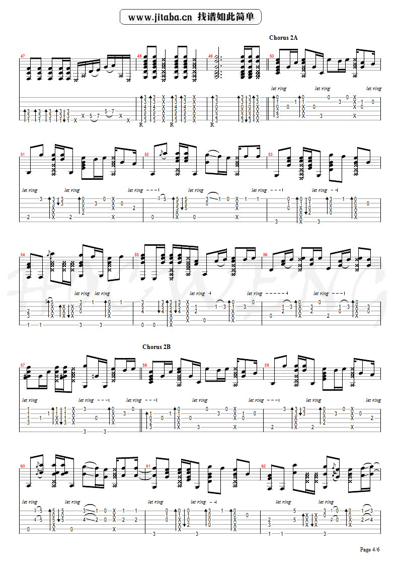 《可惜没如果指弹吉他谱_林俊杰_吉他独奏谱》吉他谱-C大调音乐网