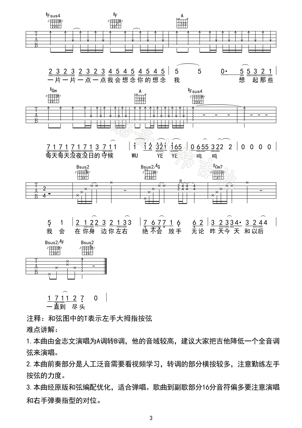 《夏洛特烦恼吉他谱 金志文【酷音乐器】小伟编谱》吉他谱-C大调音乐网