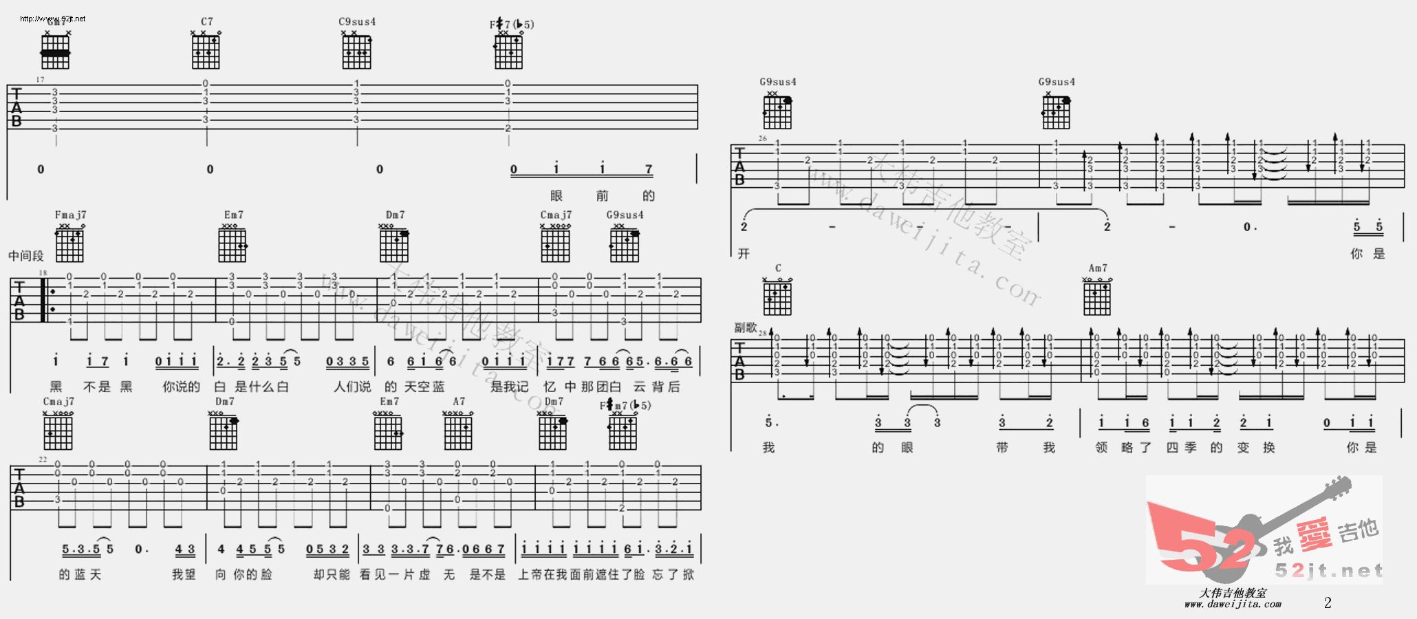 《你是我的眼 萧煌奇 视频教学弹唱吉他谱视频》吉他谱-C大调音乐网