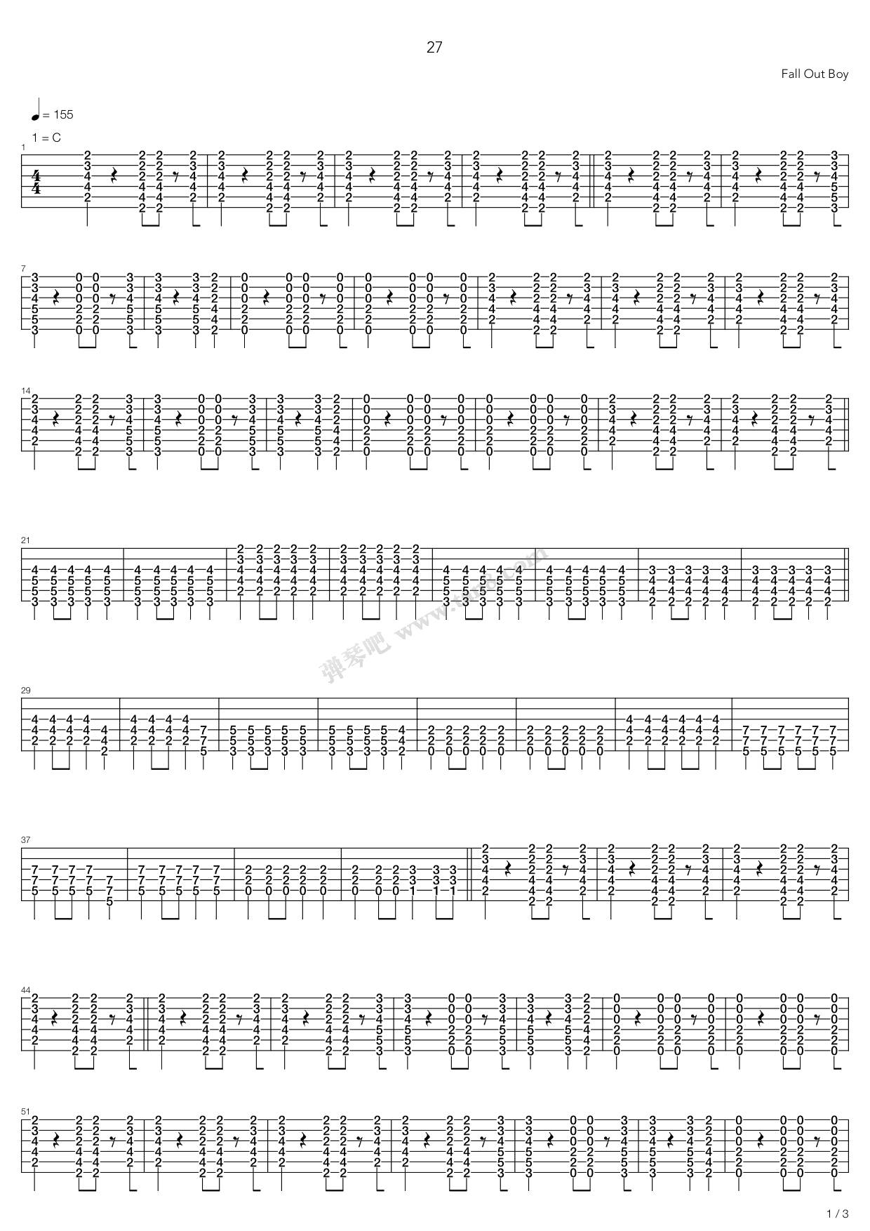 《27》吉他谱-C大调音乐网