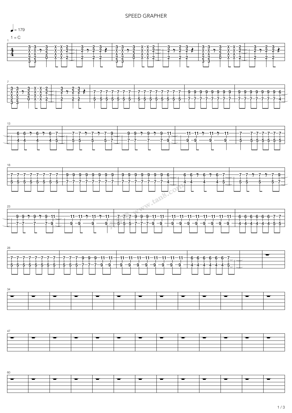 《SPEED GRAPHER》吉他谱-C大调音乐网